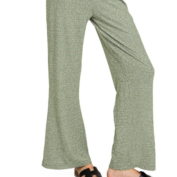 Zenana Soft Elastic Waisted Flare Pants - Picture 1 of 3